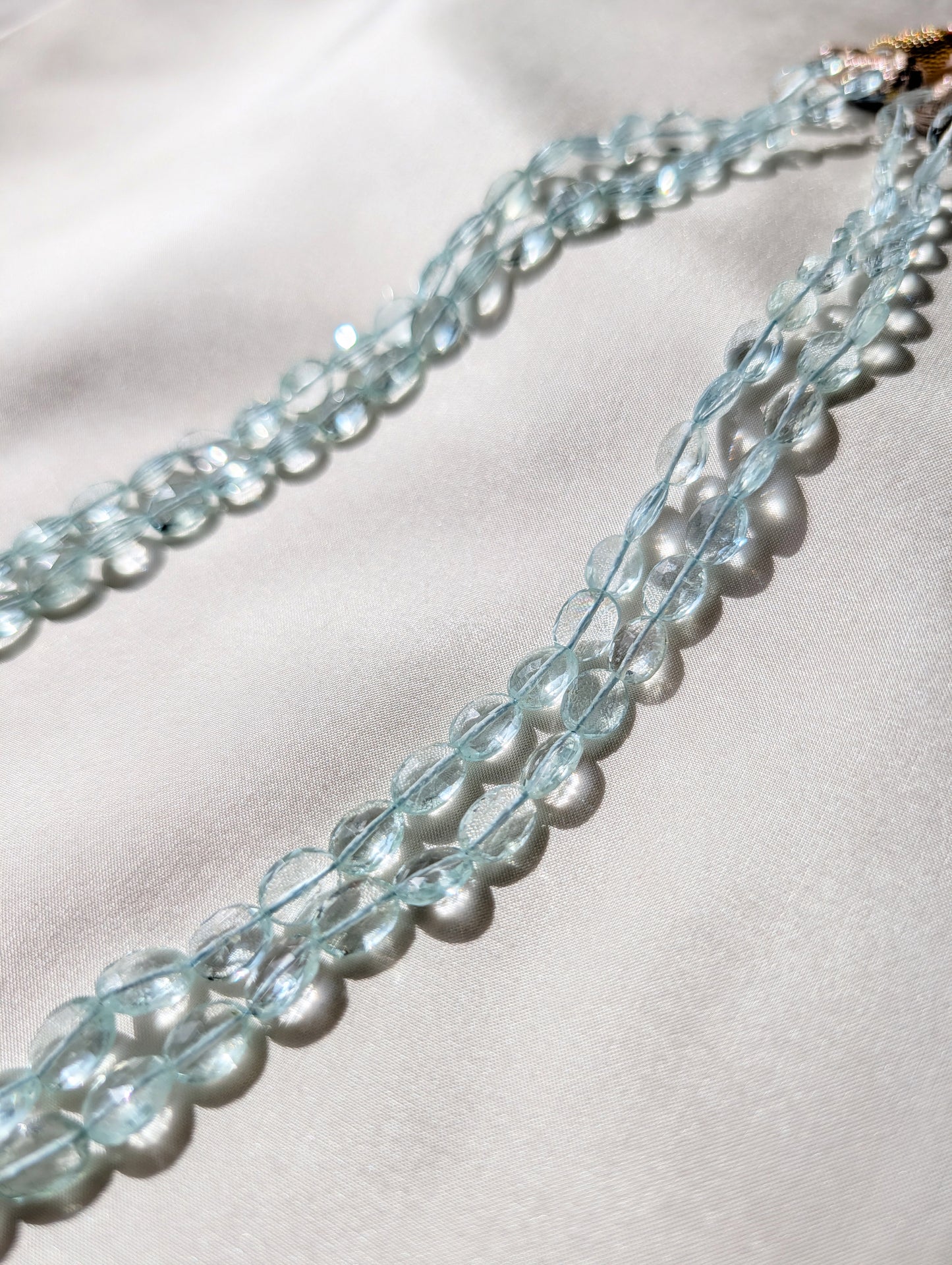 Aquamarine Faceted Oval Beads 6x5–10x8mm Blue Green | 16–17 inch