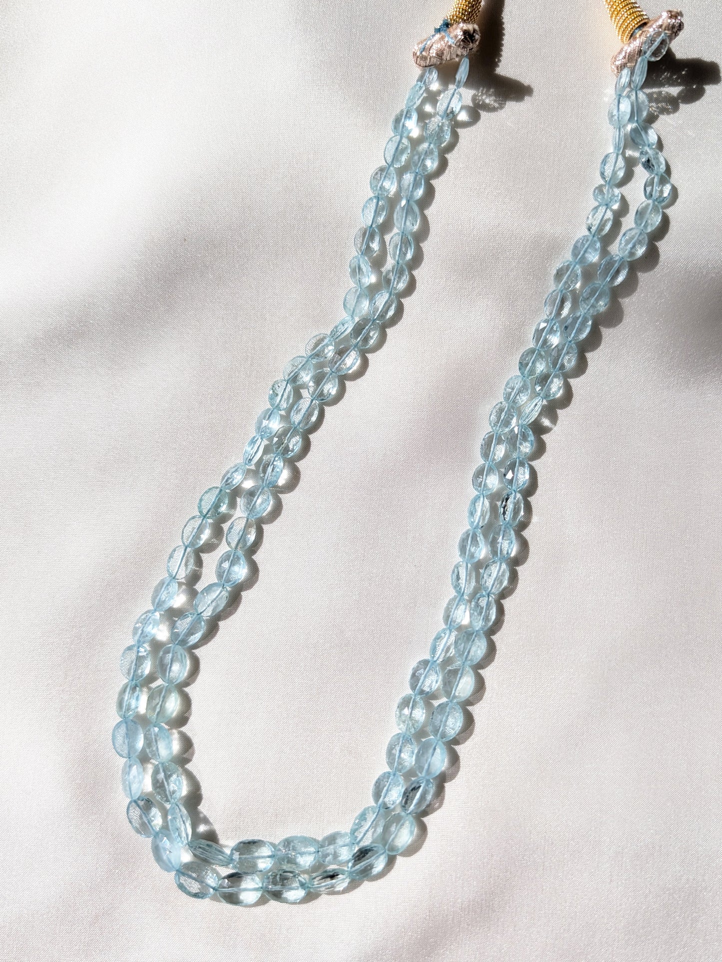 Aquamarine Faceted Oval Beads 7x5–10x7mm Light Sky Blue | 16–17 inch