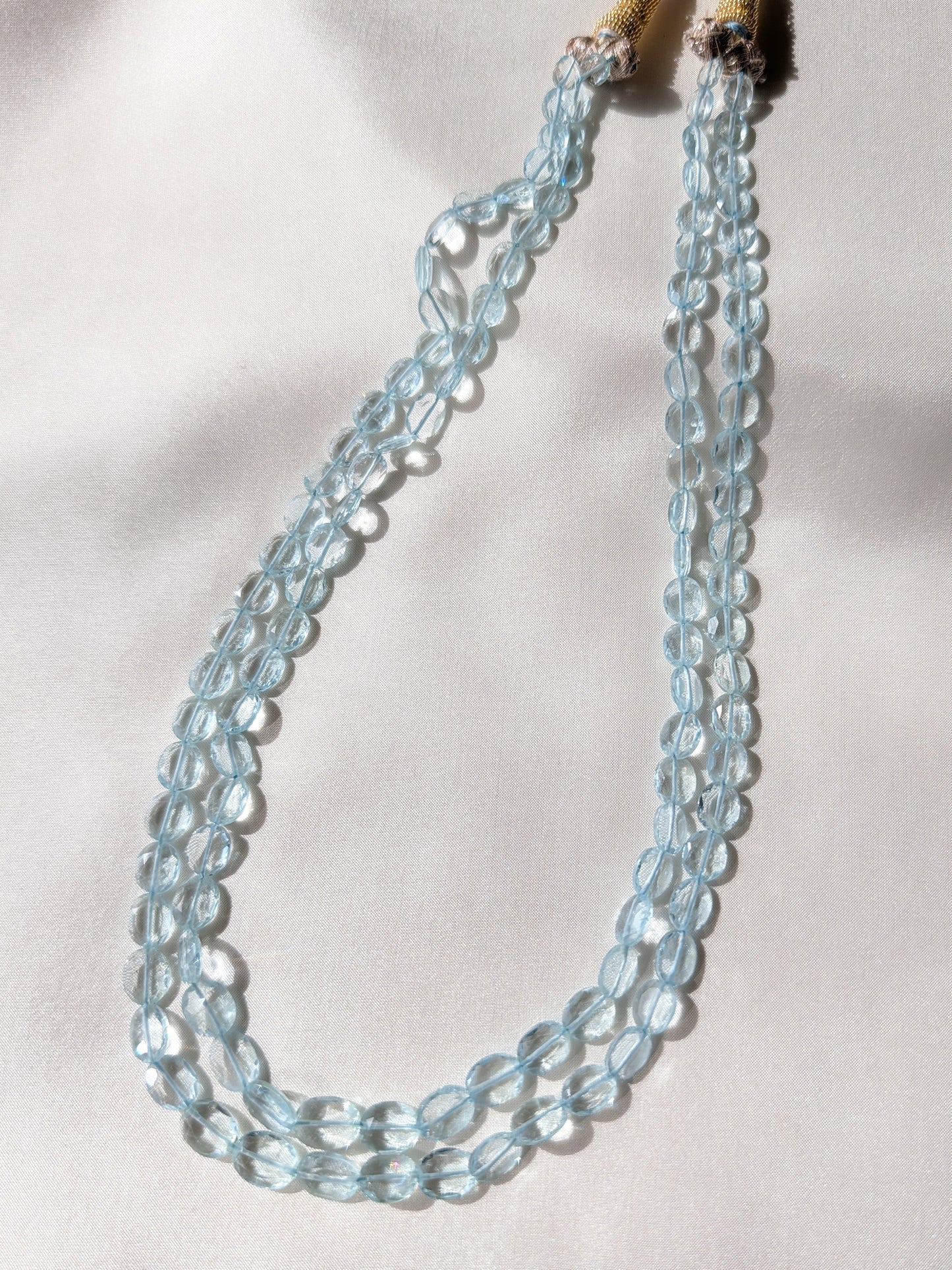 Aquamarine Faceted Oval Beads 6x4–9x7mm Sky Blue | 15–16 inch