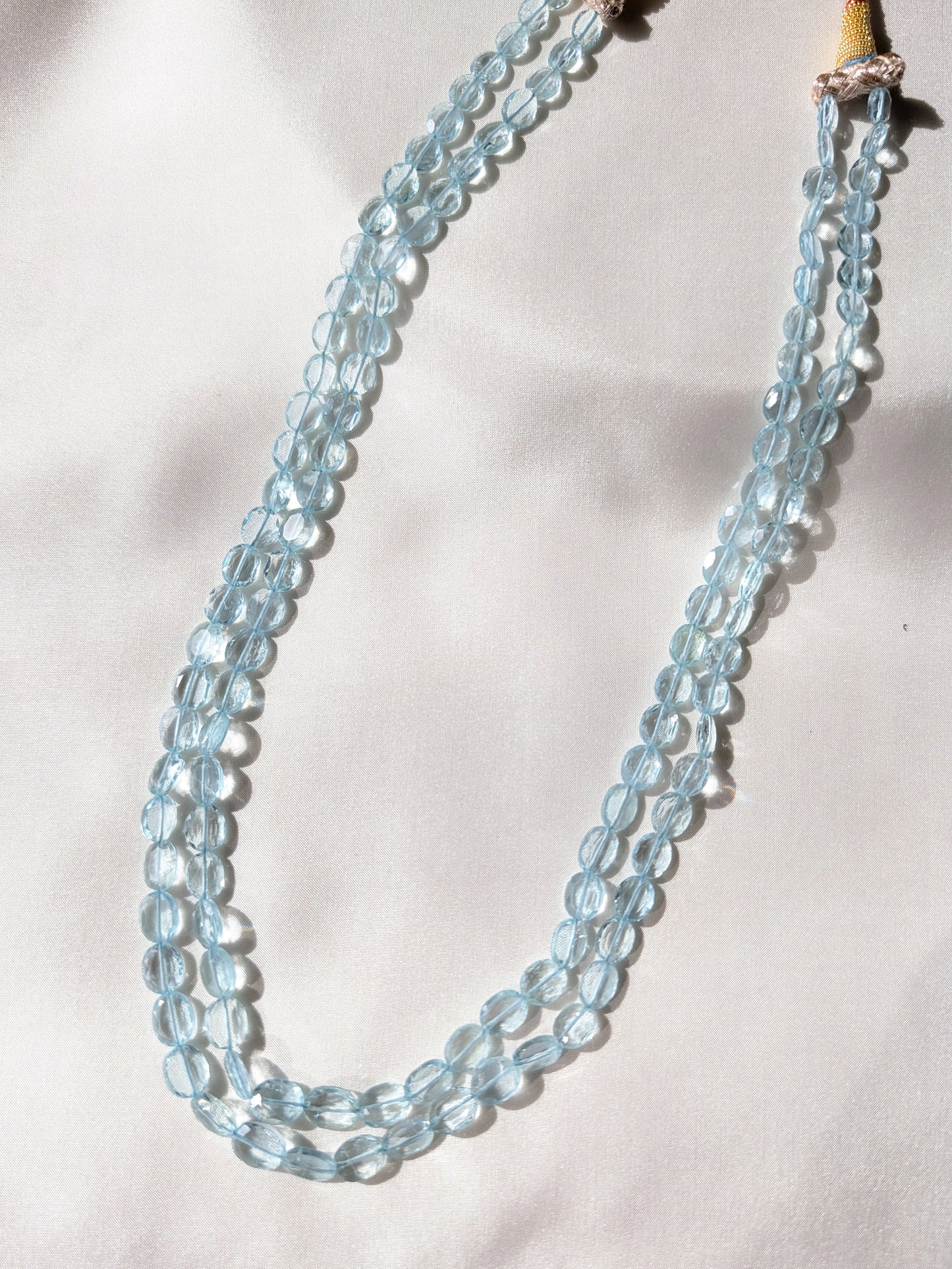 Aquamarine Faceted Oval Beads 7x5–10x7mm Sky Blue | 18–19 inch