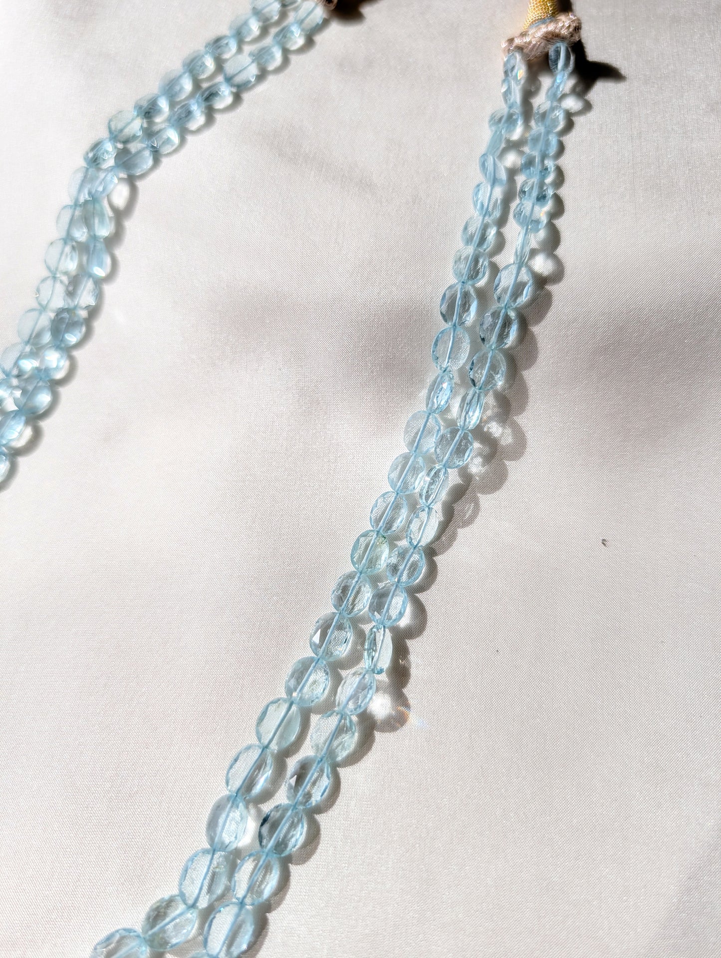 Aquamarine Faceted Oval Beads 7x5–10x7mm Sky Blue | 18–19 inch