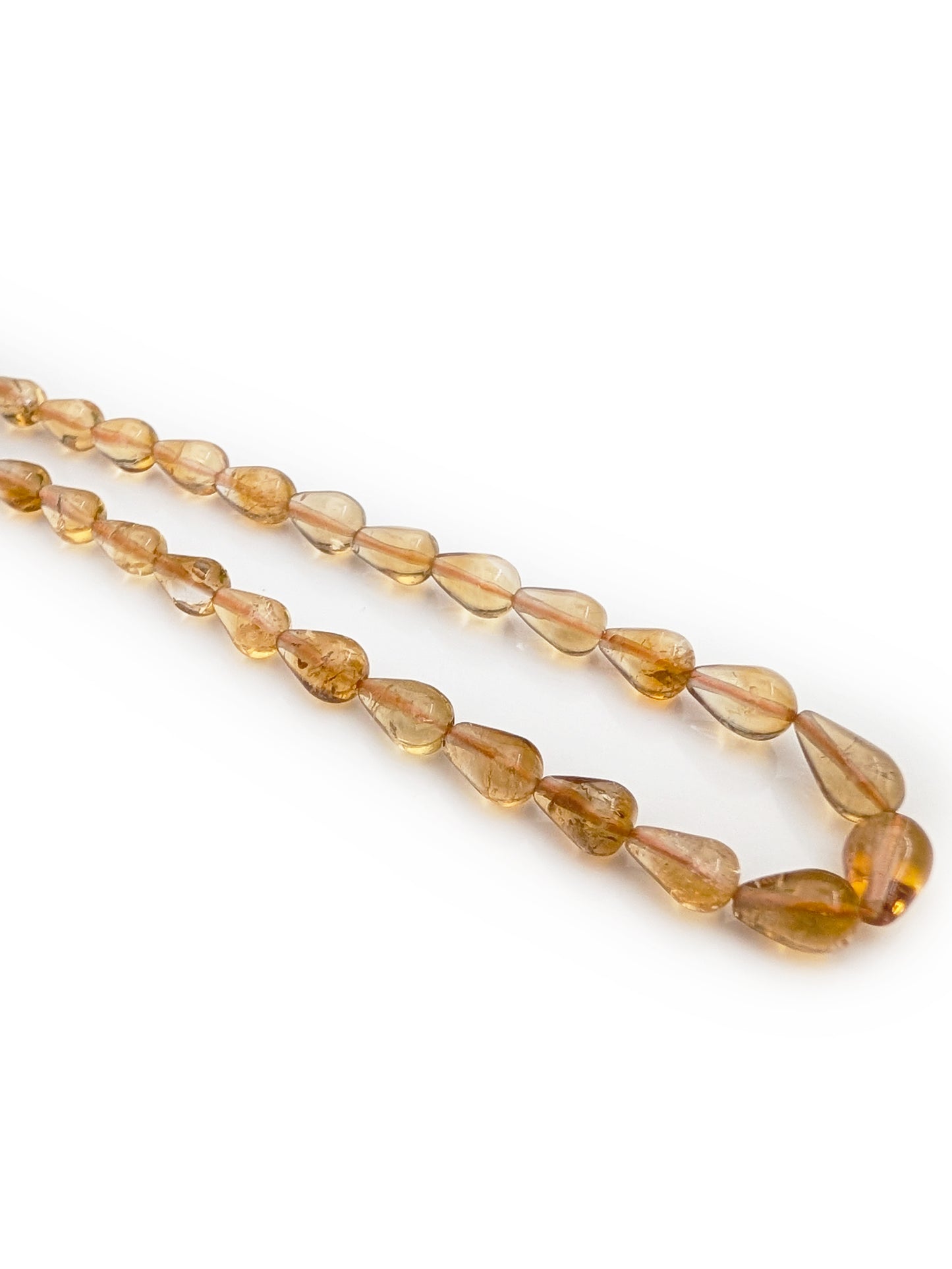 Citrine Smooth Teardrop Beads 5x4–7x5mm Dark Yellow | 16 inch Strand