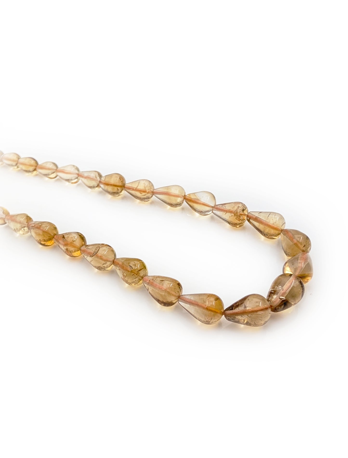 Citrine Smooth Teardrop Beads 5x4–8x6mm Brown Yellow | 16 inch Strand