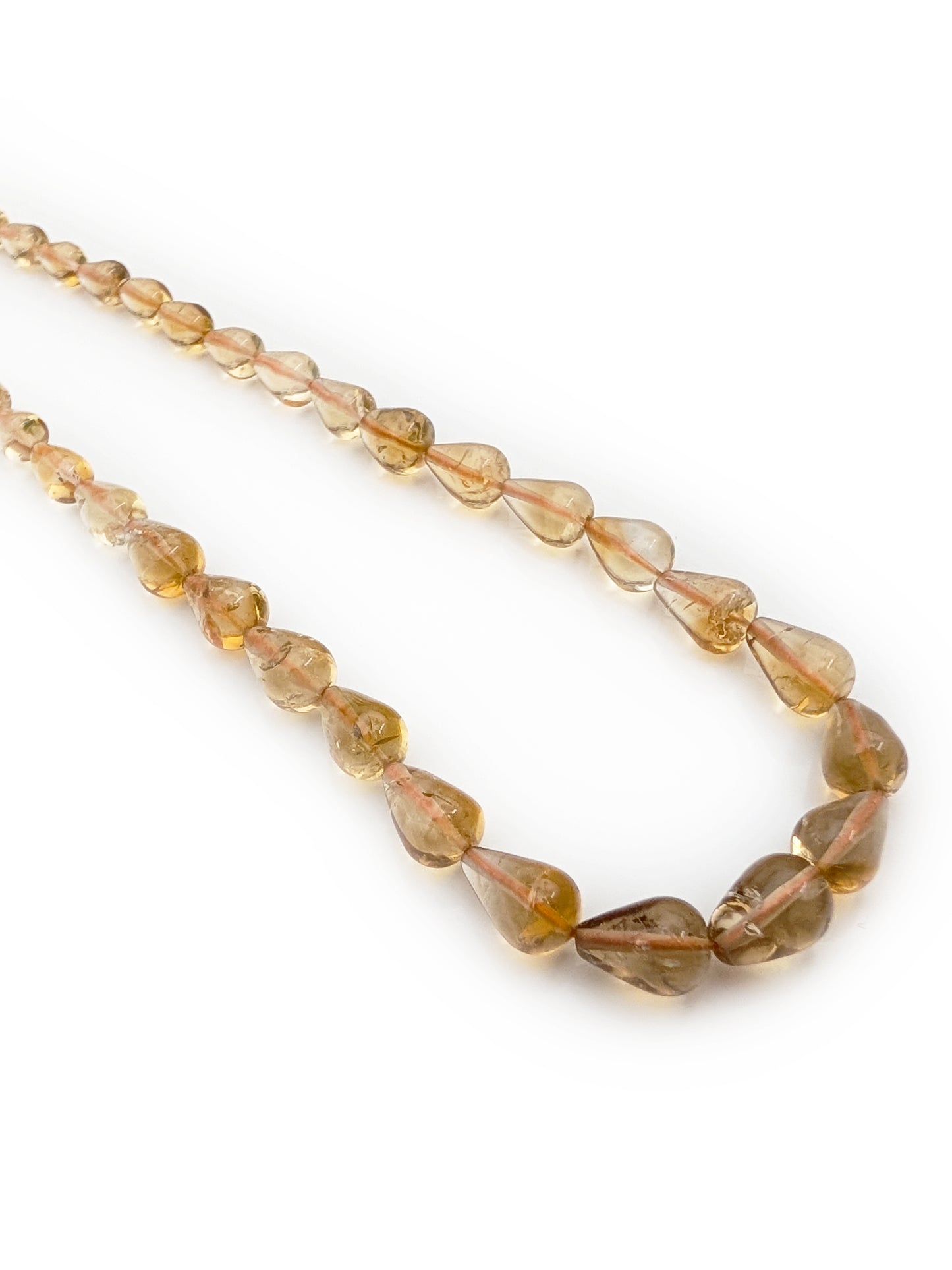 Citrine Smooth Teardrop Beads 5x4–8x6mm Brown Yellow | 16 inch Strand