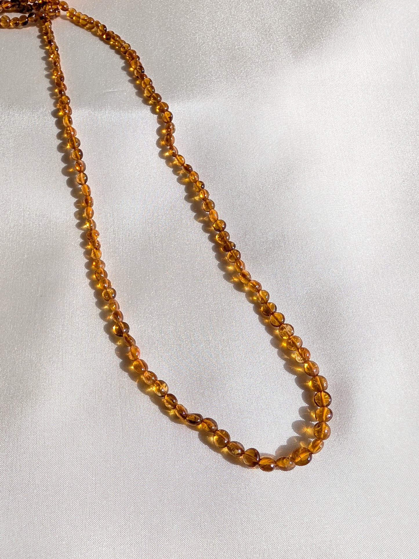 Citrine Smooth Coin Beads 3.2–5mm Madeira Yellow | 16 inch Strand