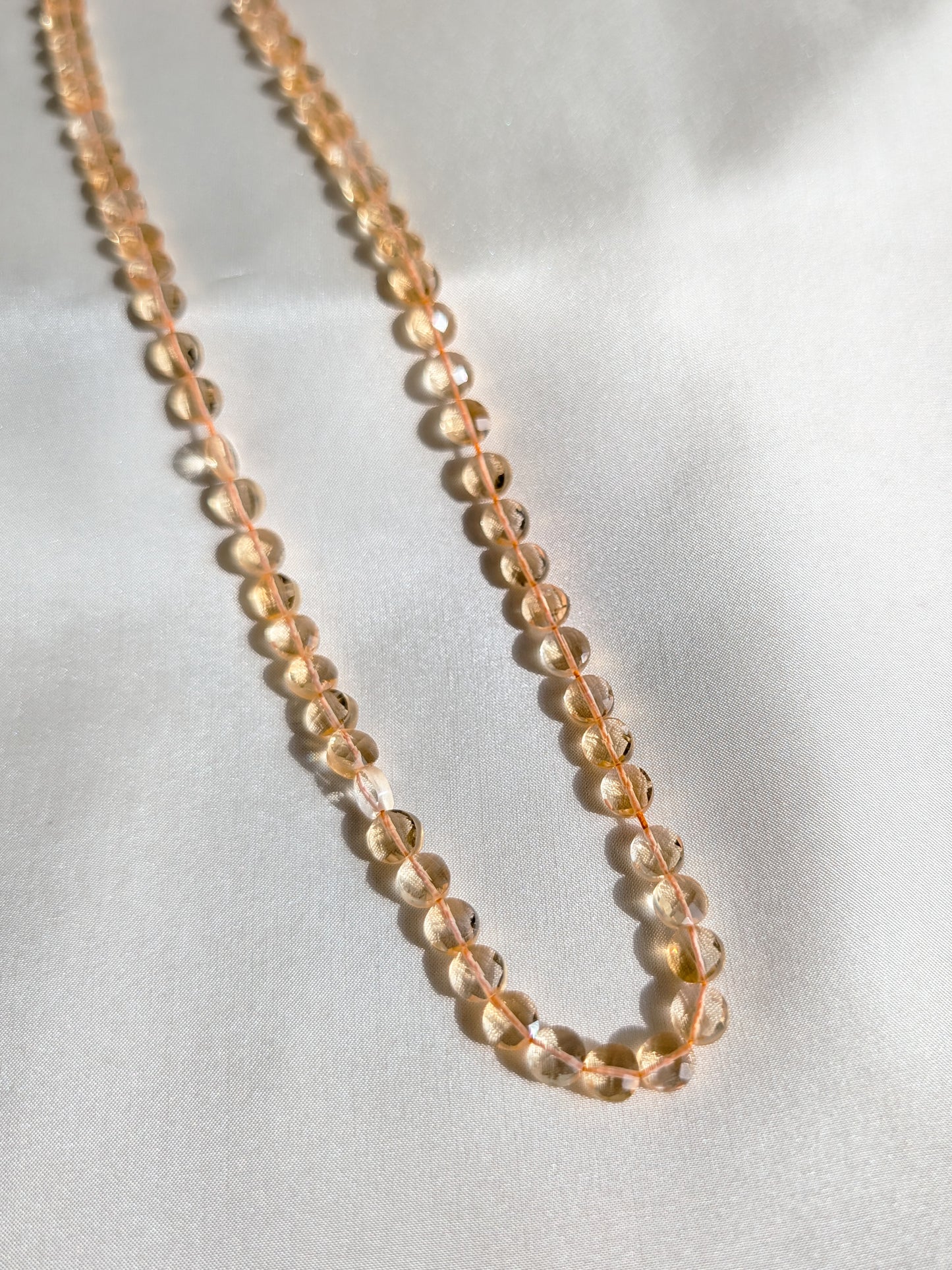 Citrine Faceted Coin Beads 6mm Light Yellow | 16 inch Strand