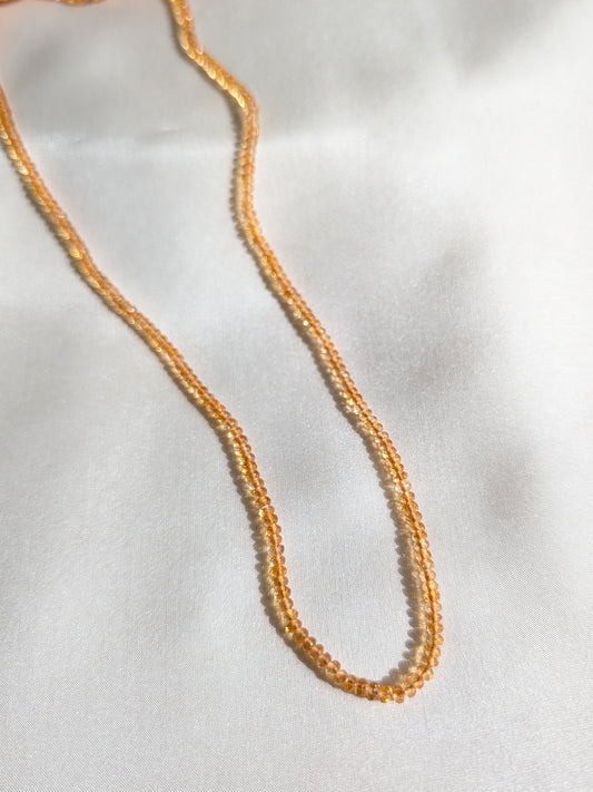 Citrine Hand-Cut Faceted Rondelle Beads 2.8–3mm Yellow | 16 inch Strand