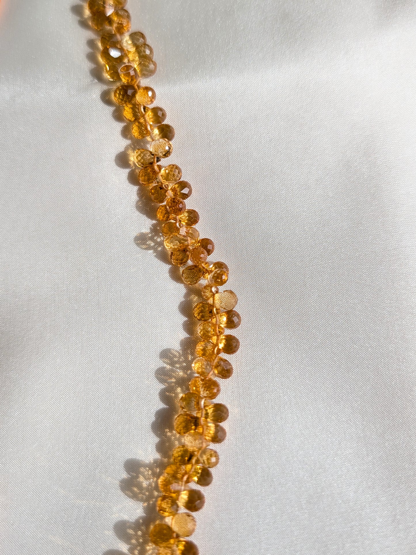 Citrine Faceted Teardrop Beads 6x4mm Deep Yellow | 8 inch Strand