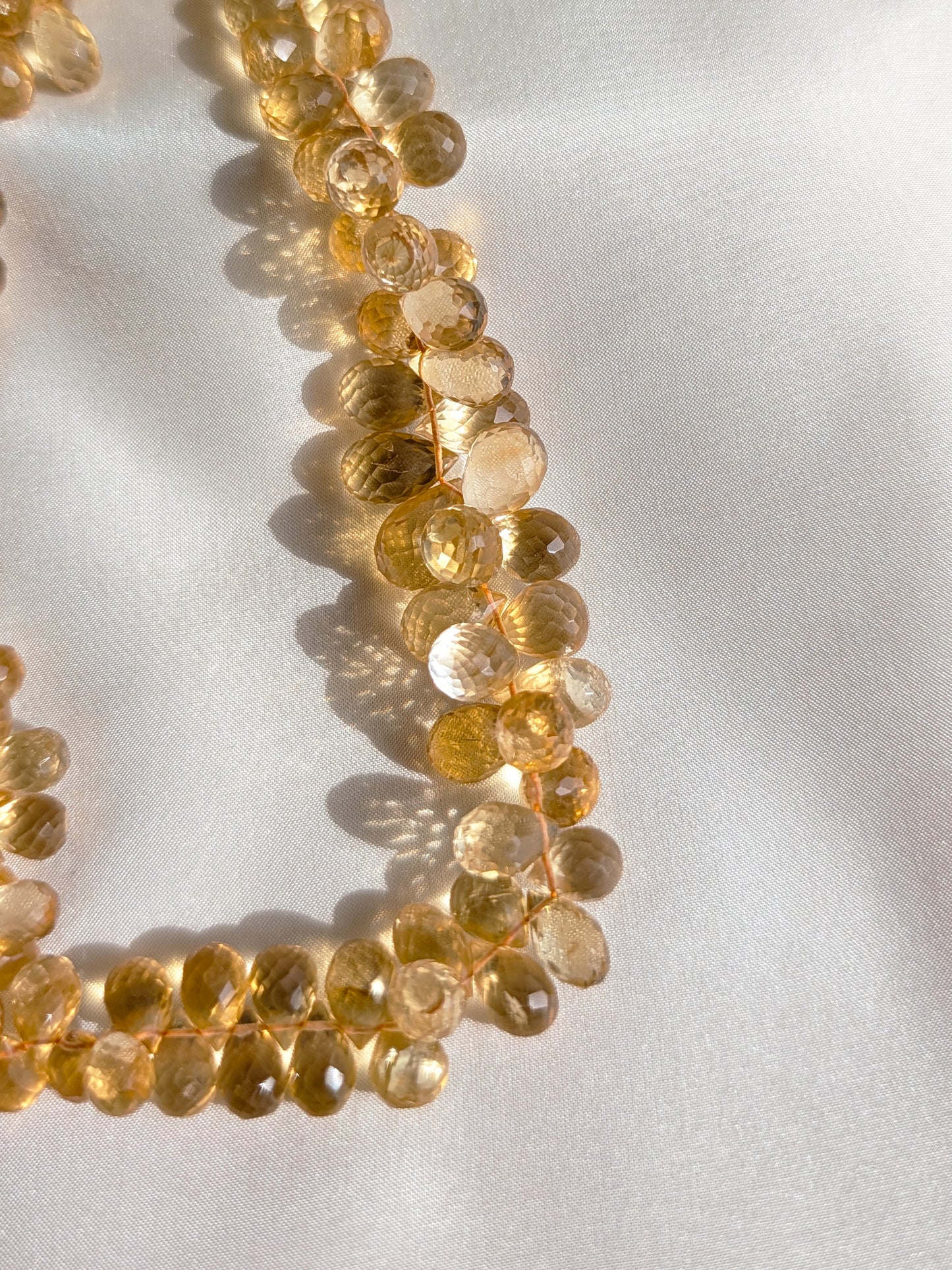 Citrine Faceted Teardrop Beads 8x5–13x8mm | 8 inch Strand